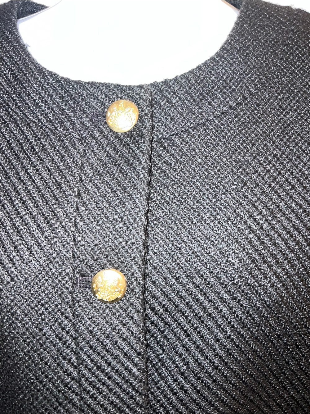 JCrew Classic Black Textured Button-Front Women's Jacket - Picture 2 of 3